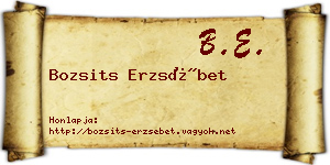 Bozsits Erzsébet névjegykártya