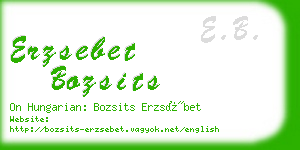 erzsebet bozsits business card